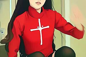 yo this tiny asian teen ai generated is struggling with that dildo looks so real and hot