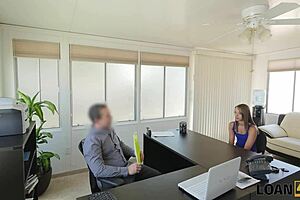 i couldn't resist tasting liza's loan agent's thick dick right in his office