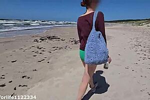 beach holiday fingering clit to orgasm in public nature spot
