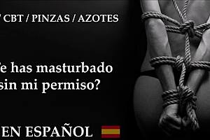 Extreme CBT spanking clamps and brutal JOI domination