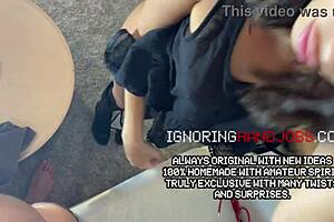 oh man, this hottest brunette in black dress... she teases my small dick so hot with her handjob, i can't hold it!