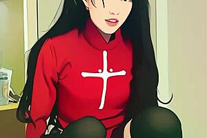 yo this tiny asian teen ai generated is struggling with that dildo looks so real and hot