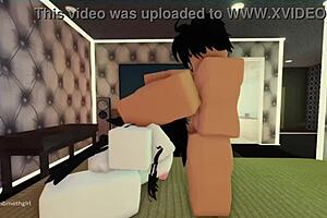 cute moth girl roughly throat fucked deep in roblox fantasy