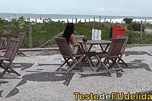 spotting the big ass brunette hottie right on the beach