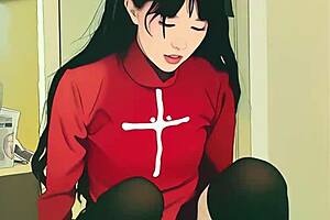 yo this tiny asian teen ai generated is struggling with that dildo looks so real and hot