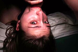 Pretty russian teen rides boyfriend's monster cock roughly on bedroom bed