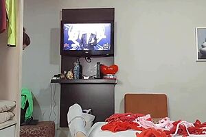 curvy brazilian milf tries thongs jerks monster cock