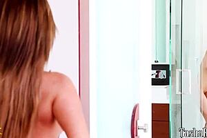 two sultry lesbians tasha reign and friend tease with dirty talk and big natural curves