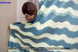 shower monster cock deepthroat creampie right in front of him!