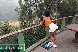 Brazilian Brunette Deepthroats Monster Cock