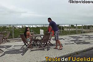 spotting the big ass brunette hottie right on the beach