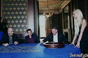 classy tattooed babe swallows massive cock facial 💦