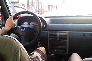 Hidden camera reveals daring roadside fling with driver amid rush hour chaos