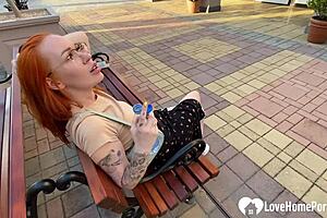 Amateur Picks Up Tattooed Redhead for Public Toilet Pov Thrill