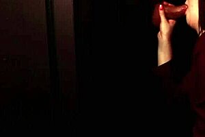 student deepthroats gloryhole cock till cum explosion