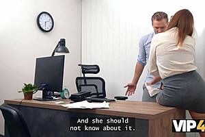 hey bank boss lady czech with glasses orgasms hard on subordinate